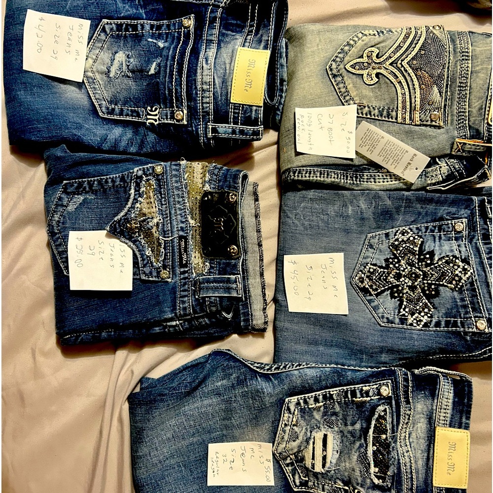 Miss jeans and pair of rock revival jeans price is from 35 to 55